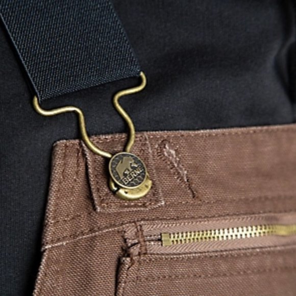 Berne Men's Washed Duck Unlined Brown Bib Overalls. Sz: 38X32 - Picture 4 of 15